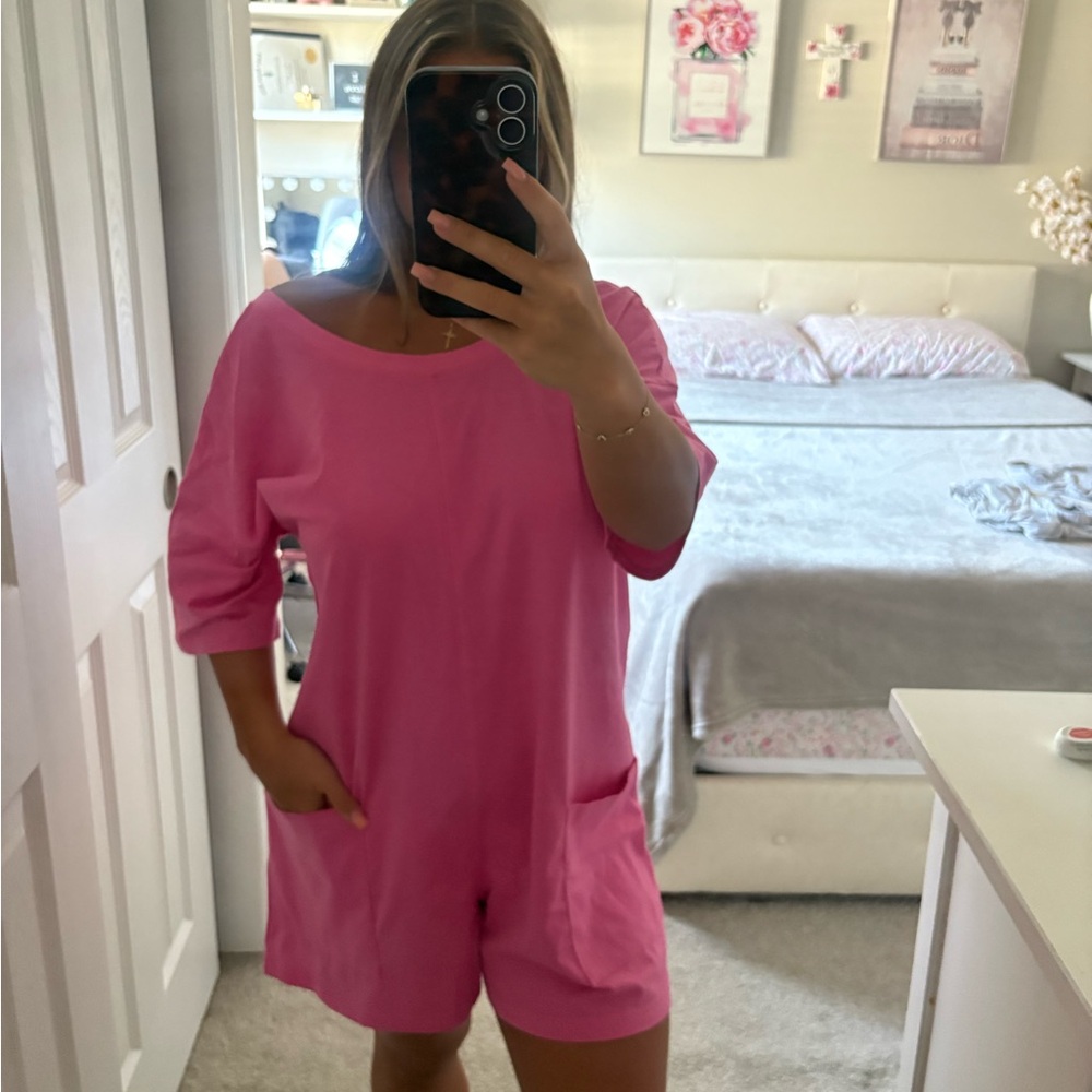 Pink casual romper